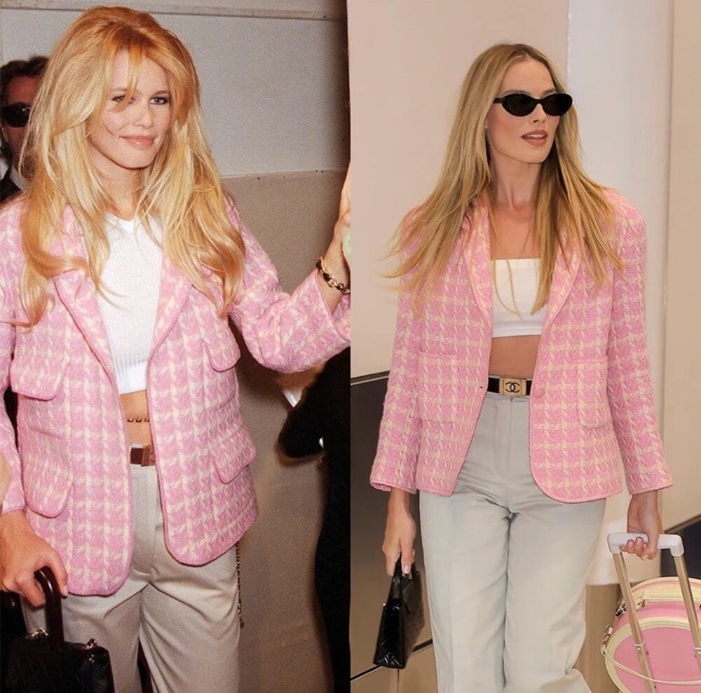 CHANEL RUNWAY Vintage 1996 Pink Tweed Blazer Jacket 40 Claudia Schiffer 96P